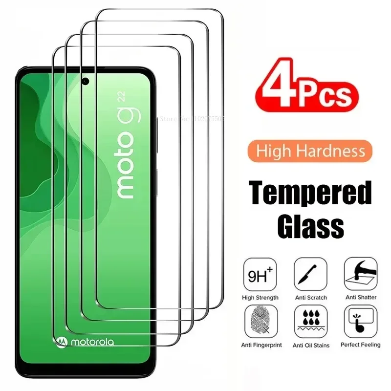 

4Pcs Tempered Glass for Motorola Moto G10 G20 G30 G50 G60 G100 G200 G31 G41 G51 G71 G22 G52 G82 E40 E20 Screen Protector Film