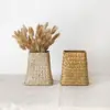 Garden Plant Flower Baskets  Handmade Rattan Storage Basket Bamboo Baskets Foldable Seagrass Straw Toy Storage Container 4