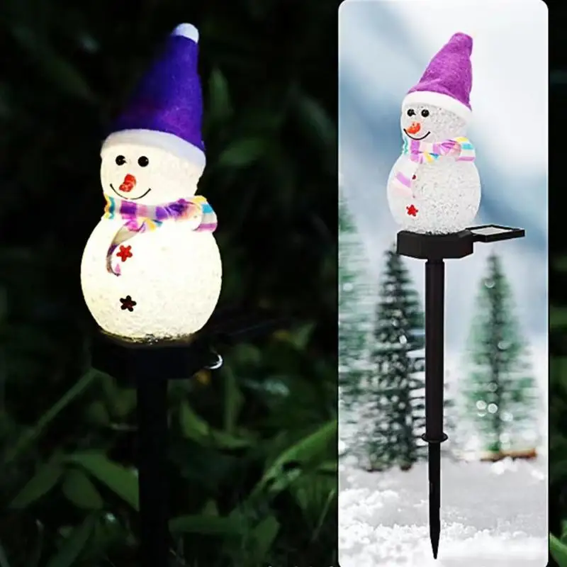 Christmas Snowman Solar Stake Lights Waterproof Walkway Landscape Lights Solar Christmas Decorations Outdoor Solar Energy For 2