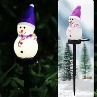 Christmas Snowman Solar Stake Lights Waterproof Walkway Landscape Lights Solar Christmas Decorations Outdoor Solar Energy For 2