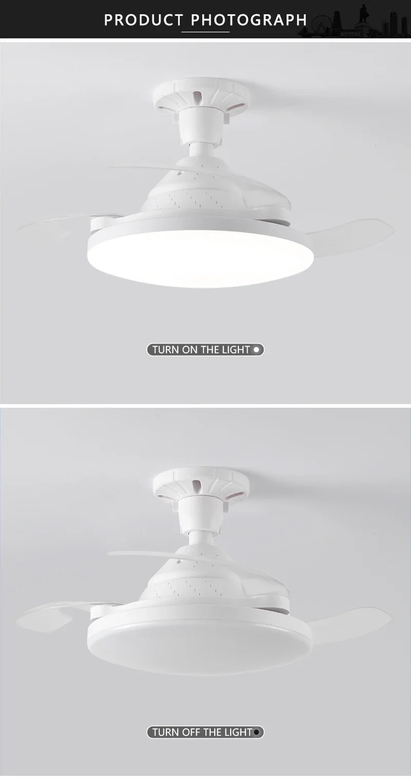 Invisible Ceiling Fan With Led Light Dimmable And Timer Function_voghion.com