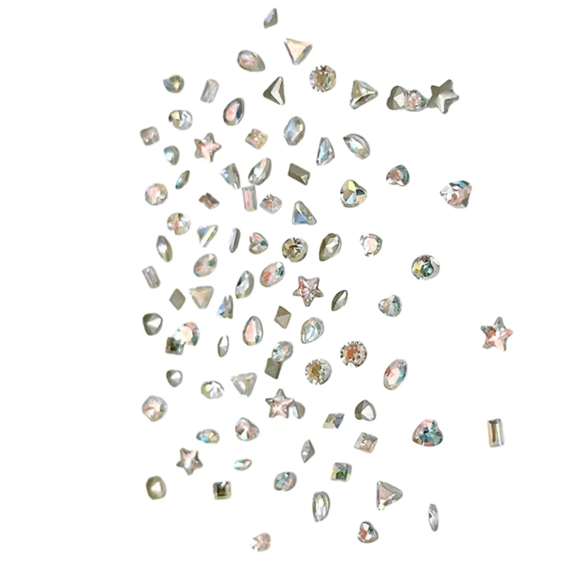 

Q1QD Glass Crystal Art Rhinestones Flat Back Glitter Diamond 3D Tips Decoration