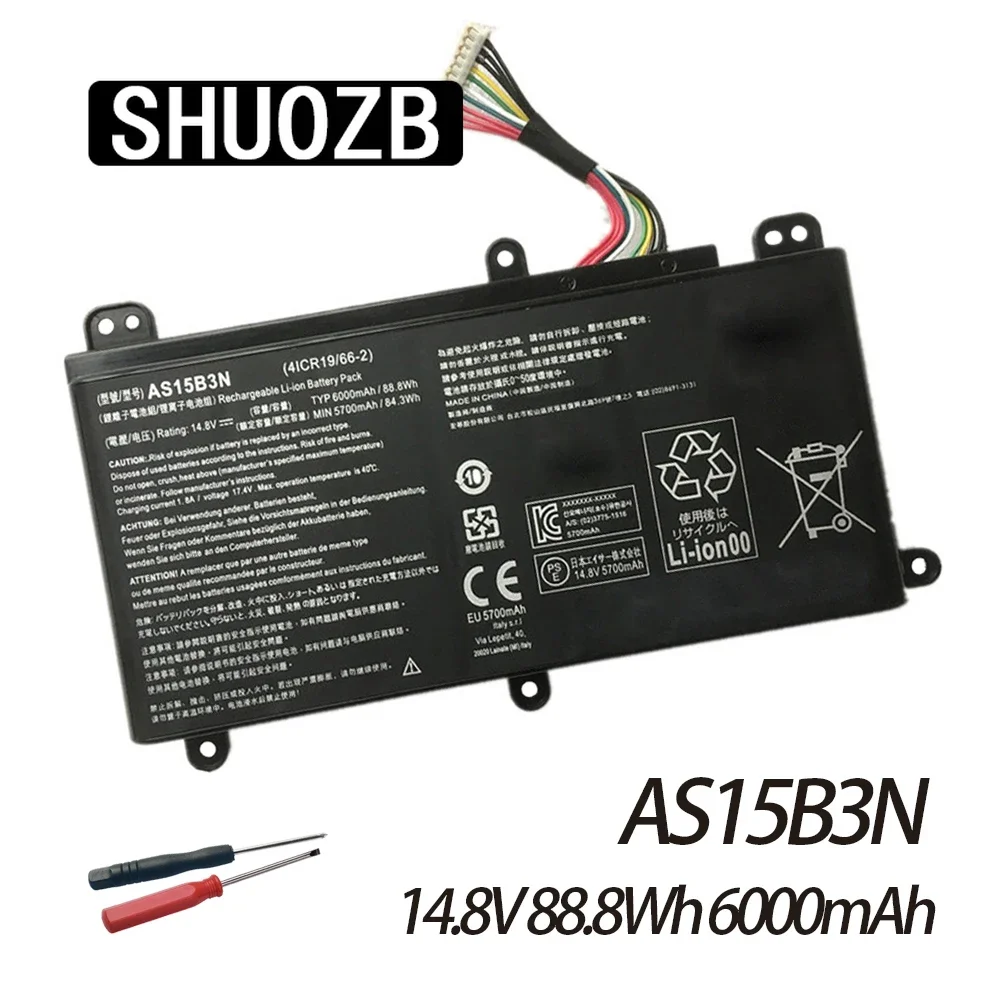 Batteria As15B3N Per Acer Predator 17 15 G9-591-713C 17 G9-792-72S6 Predator 21X Gx21-71 G9000 17X Gx-79 G5-79 G5-793 G9-591 Nuovo