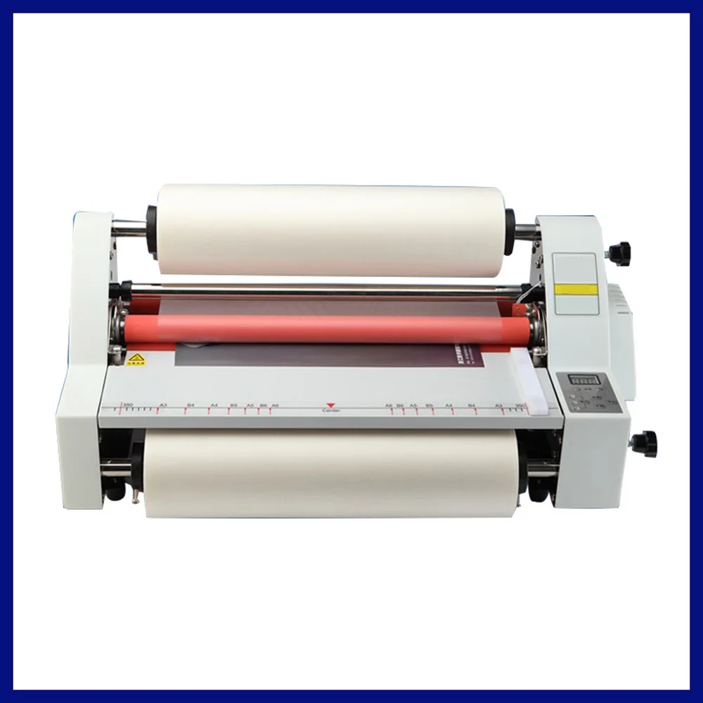 V350 Laminating Machine Cold Hot Laminator Rolling Machine Film Photo Laminating Machine Single and Double-Sided Heating Mode