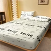 1 Simple modern fun Letter Geometry printed matte Fitted Sheet, bedroom printed bed cover, bedding (excluding pillowcases) 1