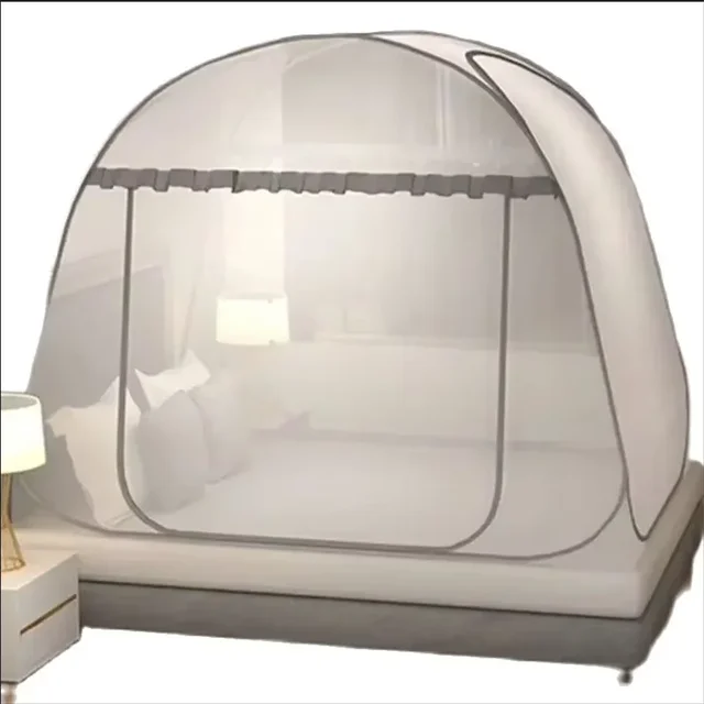 Simple Yurt Mosquito Net Portable Camping Tent Single Double Bed Canopy For Adult Foldable Bunk Mesh Net Breathable Mosquito Net 2