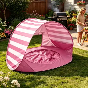 Tenda da spiaggia per bambini con protezione UV, pieghevole con mini piscina, tenda parasole per vacanze, viaggi, campeggio, picnic all'aperto
