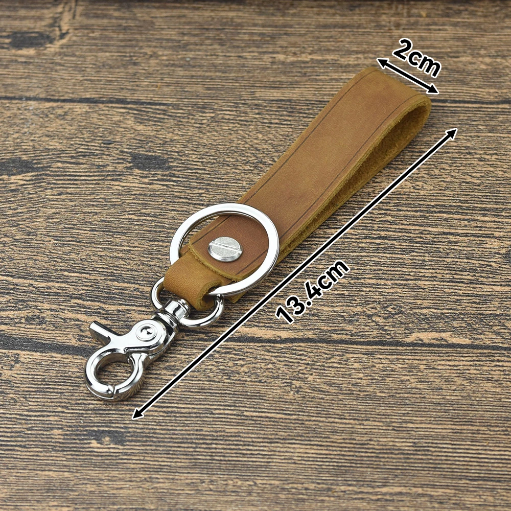 5pcs Genuine Cowhide Car Keychain Fashion Men's Car Keychain Upscale Business Gift Leather Keychain with Ring Key Accessories