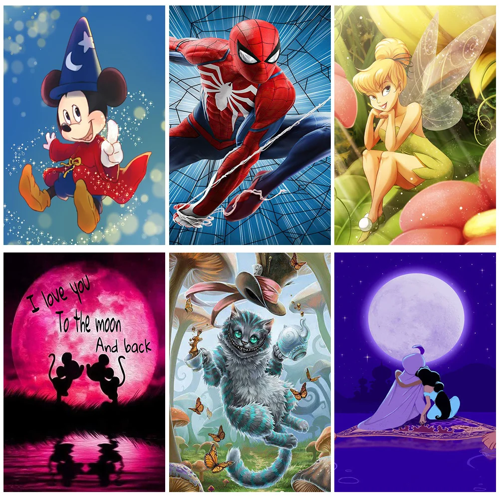 

Disney Princess 5D DIY Diamond Embroidery Cartoon Mickey Mouse Diamond Painting Round Rhinestones Home Decor Art