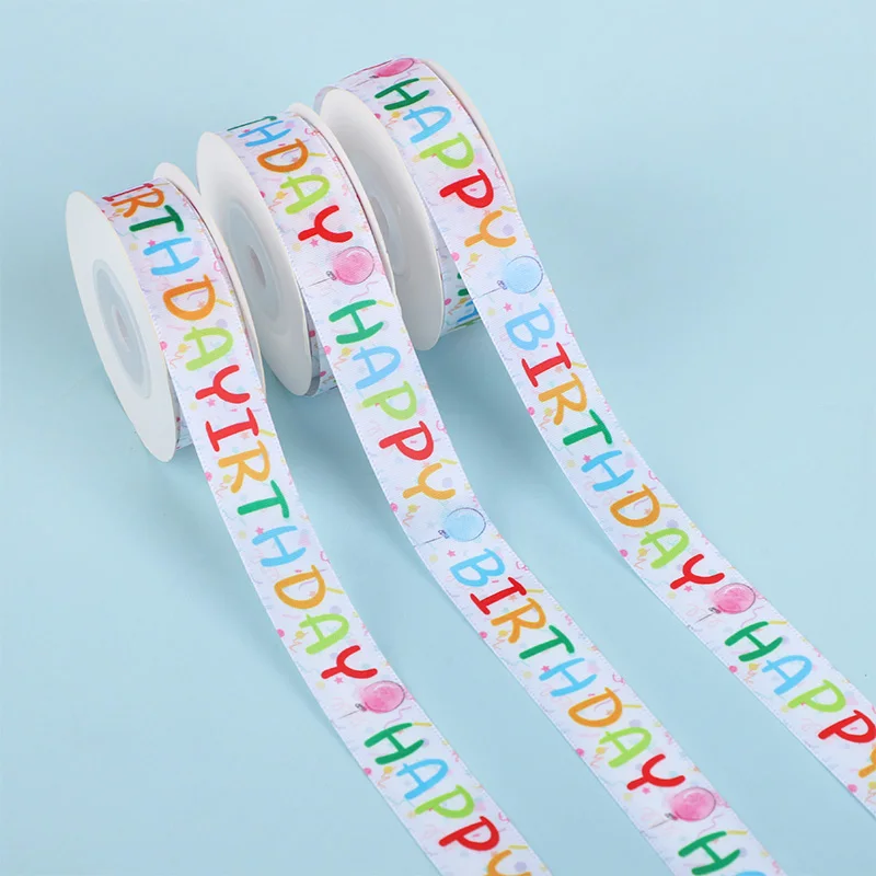 9,14 Meter Bunte Happy Birthday Bänder Geschenkbox-Dekorationsbänder Schleifen für Kindergeburtstag Geschenkverpackung Dekoration – Detail 4