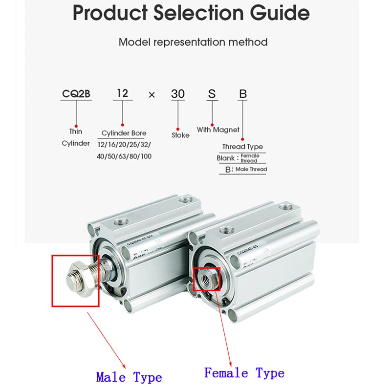 AFR Brand CQ2A Compact Cylinder Double Acting Thin Cylinder CQ2A20