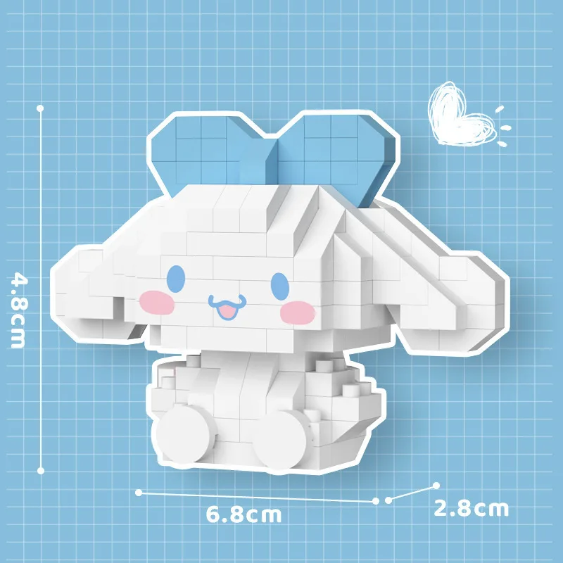 Hello Kitty Building Block Sanrio Anime Figure Kuromi Assembled Toys Decorative Ornament Model My Melody Children's Puzzle Gifts