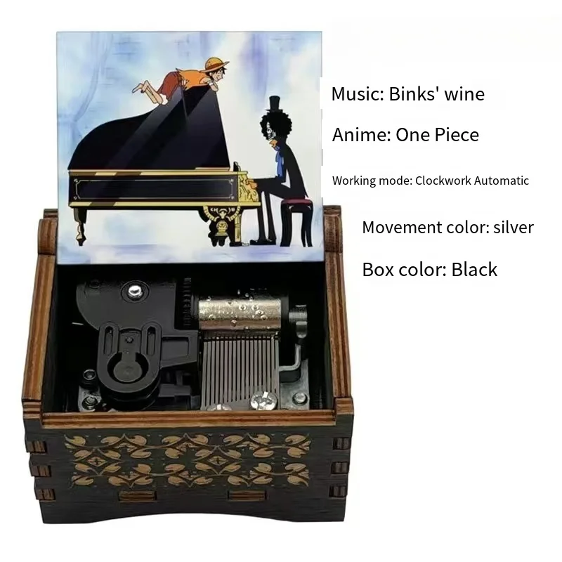 One Piece Wooden Painted Music Box Anime Carved Onepiece Music Box