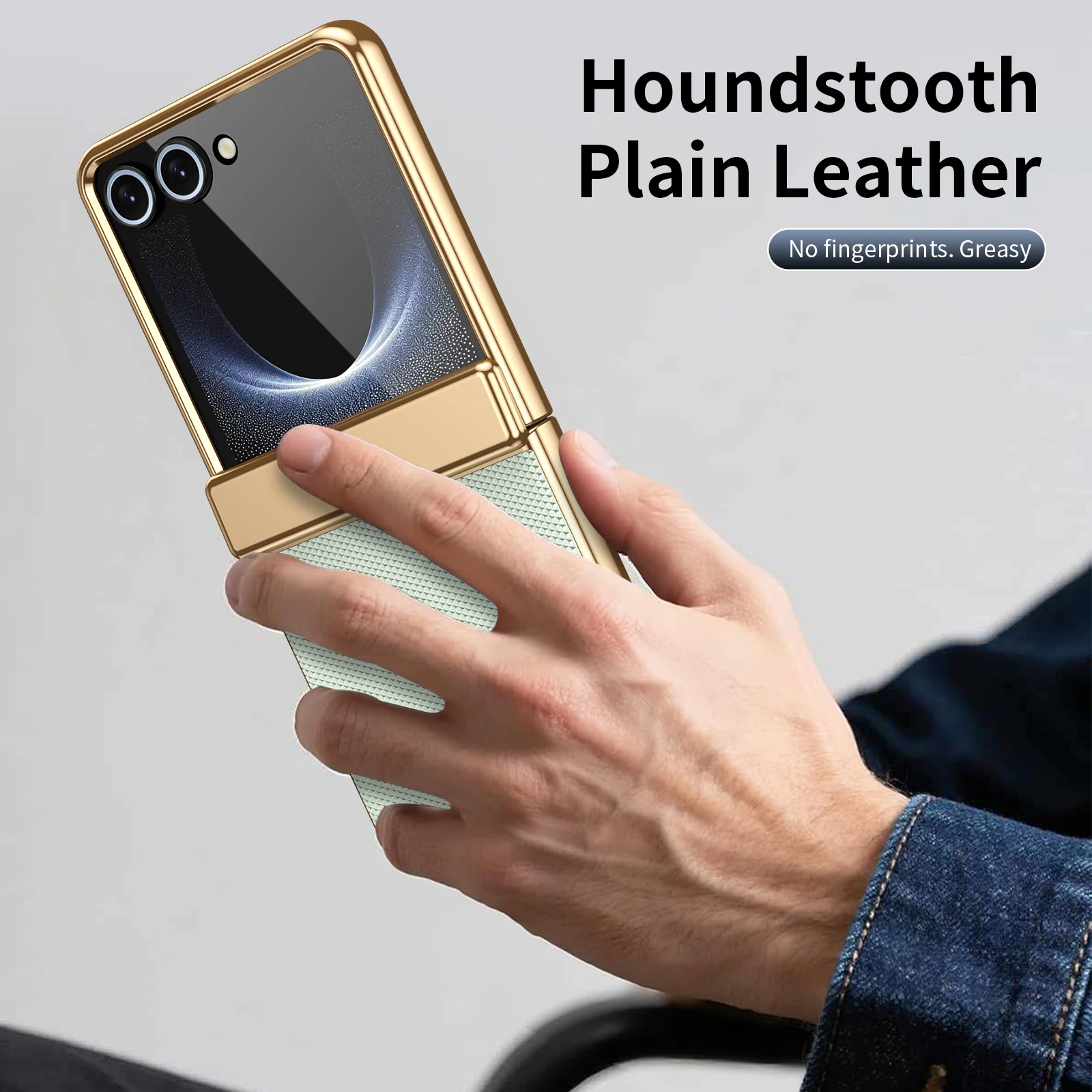 Leather Matte Phone Case with Tempered Glass Screen Protector - Full Protective Shockproof Design