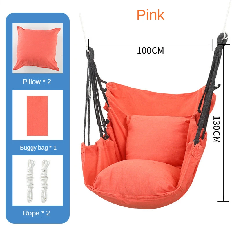 Camping Hammock Outdoor Hammock Swing Hammock Swing Chair Hanging Swing Canvas Hanging Chair College Student Dormitory Hammock with Pillow Indoor Camping Swing Adult Leisure Chair