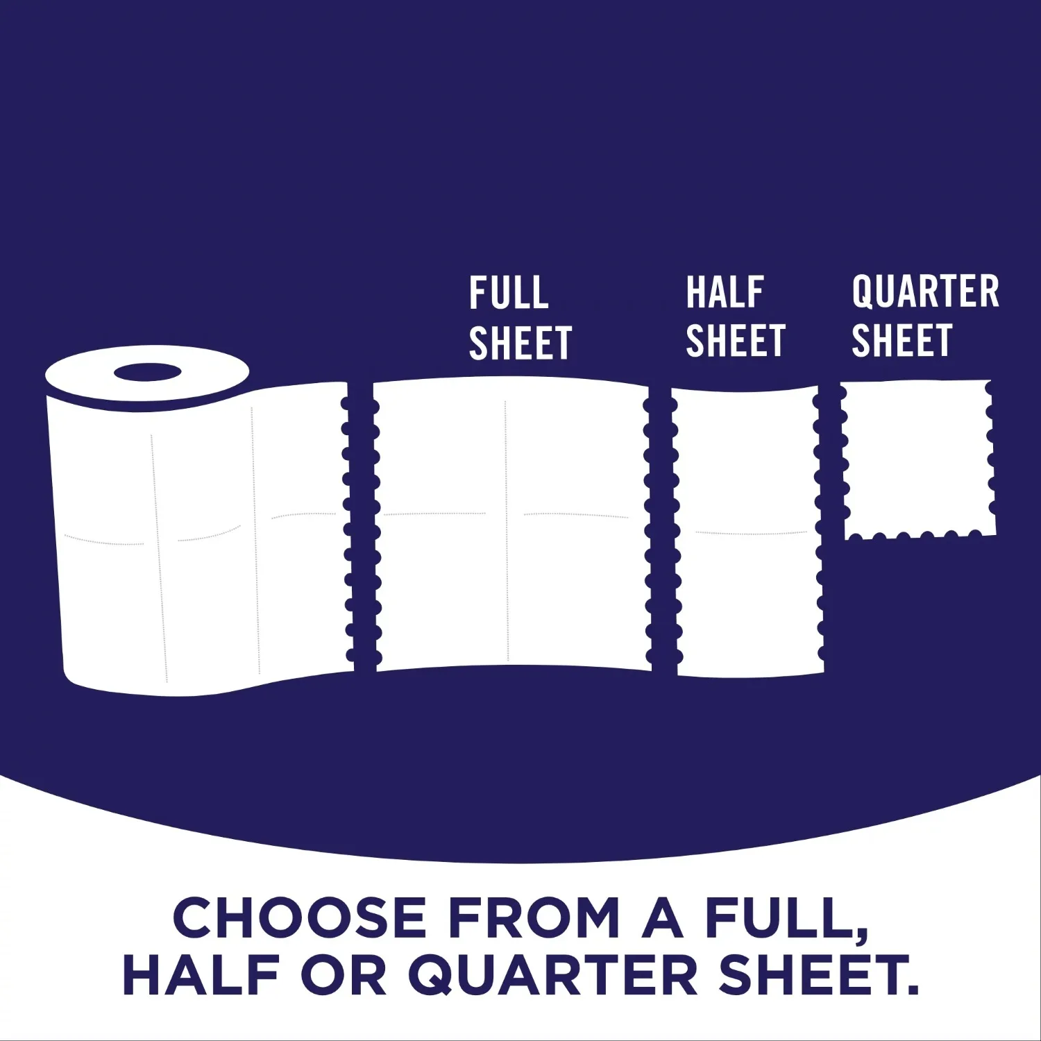 Tear-a-Square Paper Towels 24 Double Rolls Customizable Sheet Size