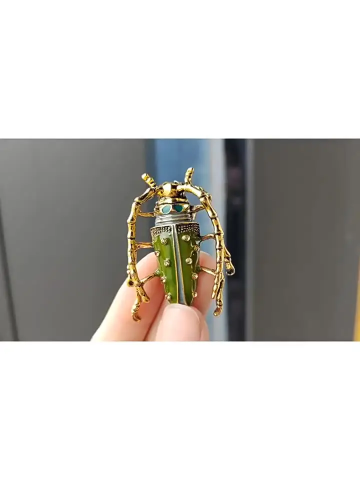 Animal & Insect Brooch Pins - Vintage Style, Colorful Beetle Jewelry For Women - View #3