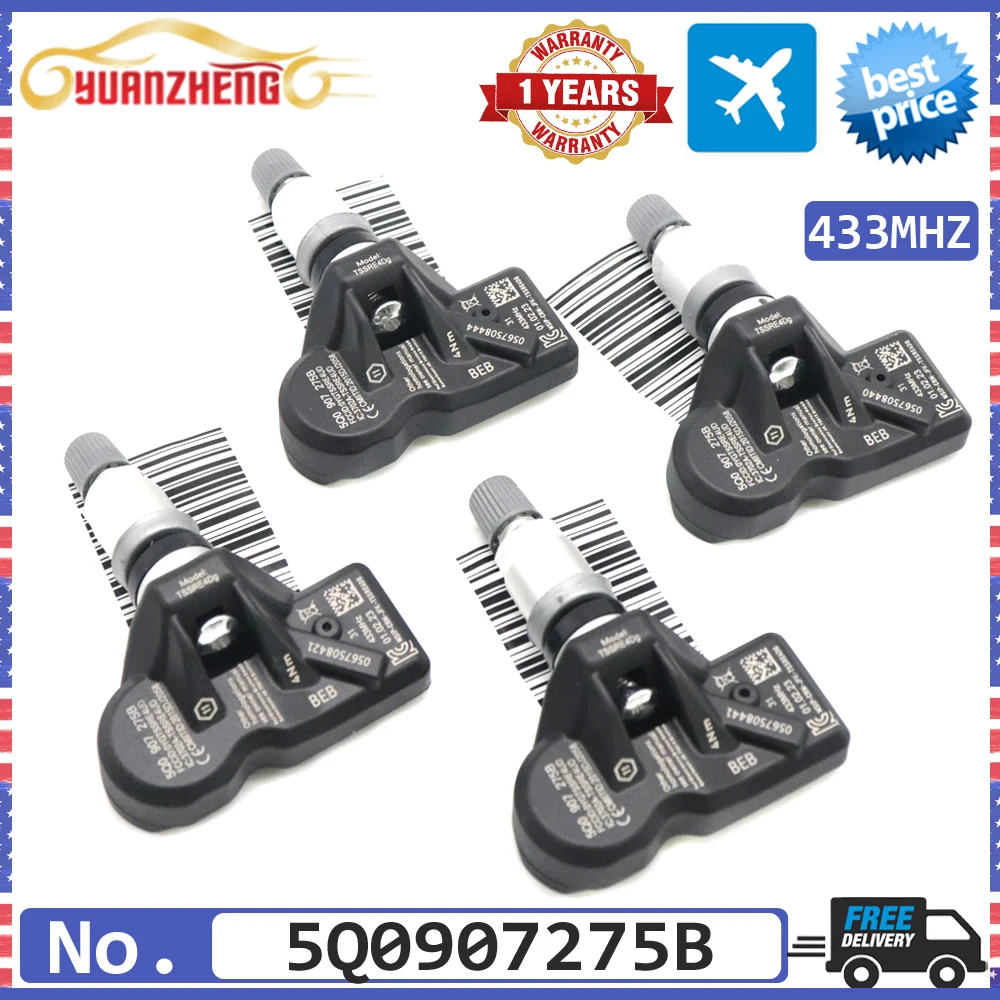 Nuovo Sistema Di Monitoraggio Del Sensore Di Pressione Dei Pneumatici Tpms Sensor 5Q0907275B Per Volkswagen Multivan New Beetle Passat Scirocco 433Mhz