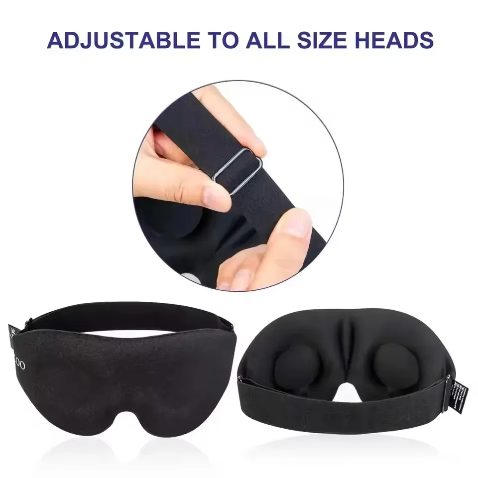 3D Contoured Sleep Eye Mask with Earplugs - Ultimate Light Blocking Blindfold