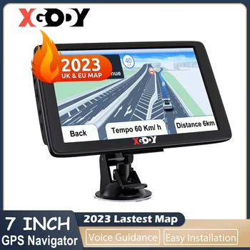 XGODY 7 인치 자동차 GPS 네비게이션 트럭, GPS 256M + 8G 네비게이터, 터치 스크린 차양, Sat Nav Navitel, 최신 2023 유럽 미국 지도