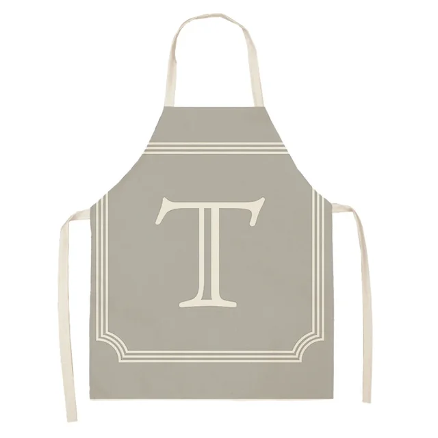 Gray Letter Print Aprons