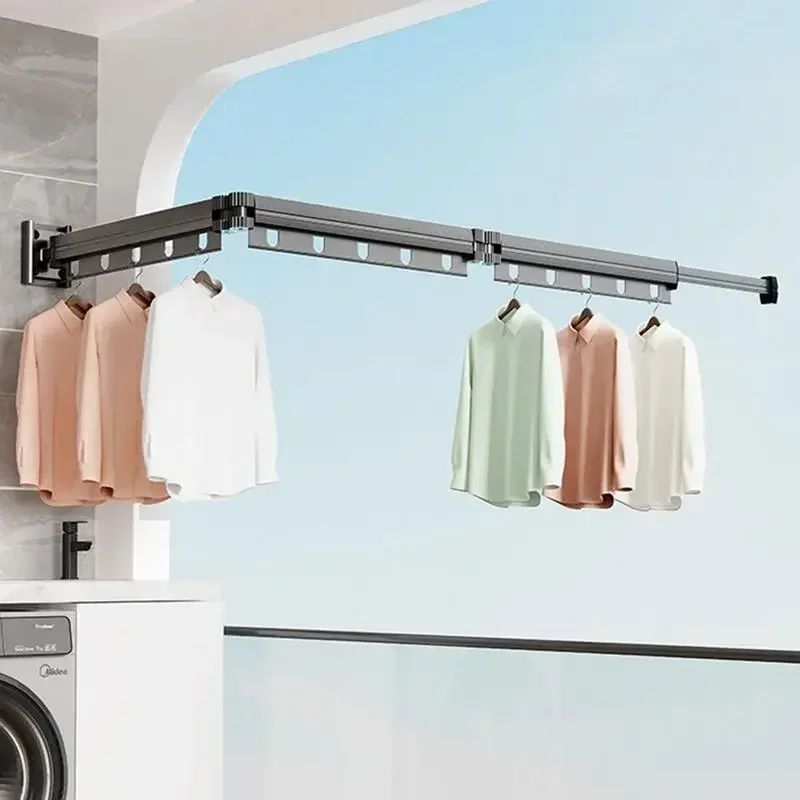 

Hangers Hanger Hole Indoor Folding For Aluminum Rack Hanging Drying Cloth Wall Outdoor Mounted & Retractable