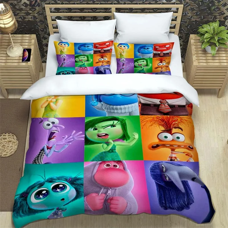 Disney-Juego de ropa de cama con dibujos animados para niños, funda de edredón con funda de almohada, decoración de dormitorio, regalo de Navidad, 2 piezas