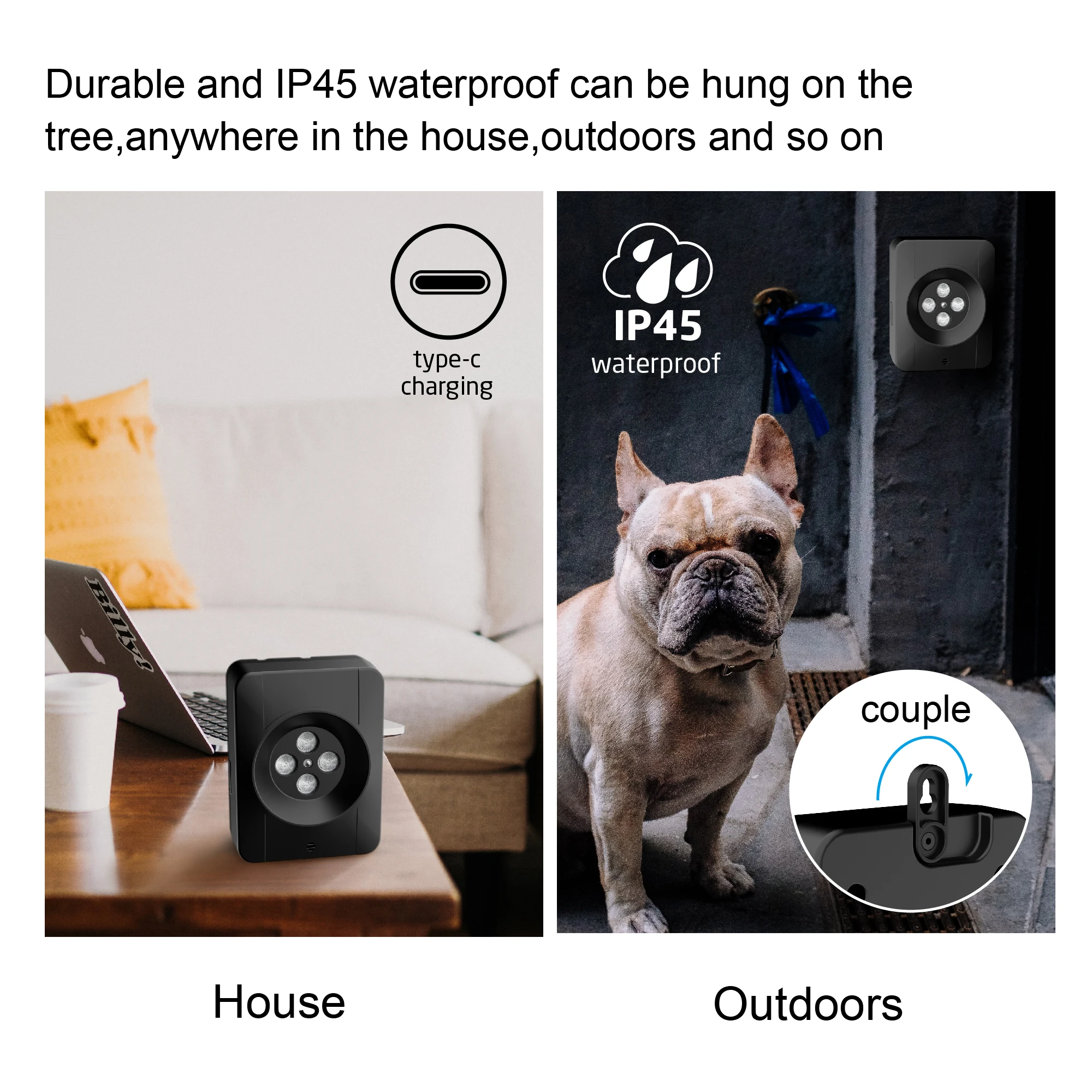 Dog Bark Deterrent Anti Barking Device 3 Modes Rechargeable Ultrasonic Safe for Dog & People
