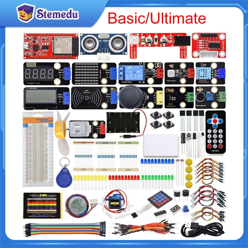 KEYESTUDIO ESP32 Ultimate Learning Kit Electronic Components Sensors Module For Arduino Essential Starter Kit Python Programming - 1