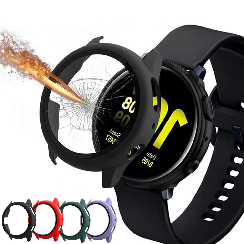 Vetro + Custodia Per Samsung Galaxy Watch Active 2 44Mm 40Mm Copertura All-Around Paraurti + Protezione Dello Schermo Smartwatch Active 2 Accessori