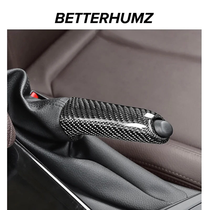 Hand Brake Cover For BMW E90 E60 F30 F34 E84 E92 F10 F20 F35 E70 F32 X1 X3 X5 Real Carbon Fiber/ABS Handbrake Trim Cover Car Interior Accessories hand brake cover car interior accessories