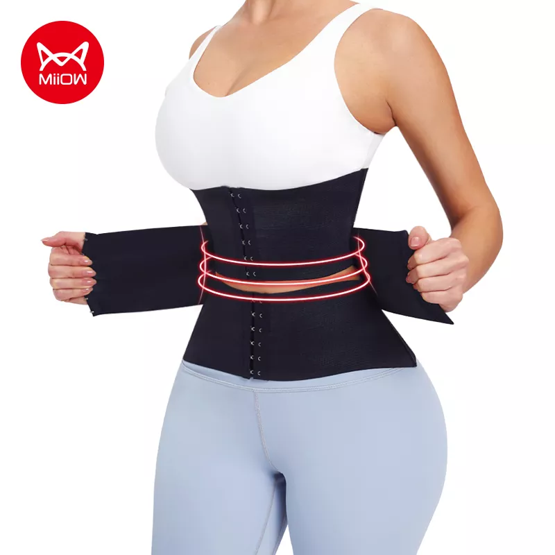 

MiiOW Waist Trainer Corset Women Binders Shapers Tummy Wrap Body Shapewear Slimming Belt Flat Belly Workout Postpartum Girdle