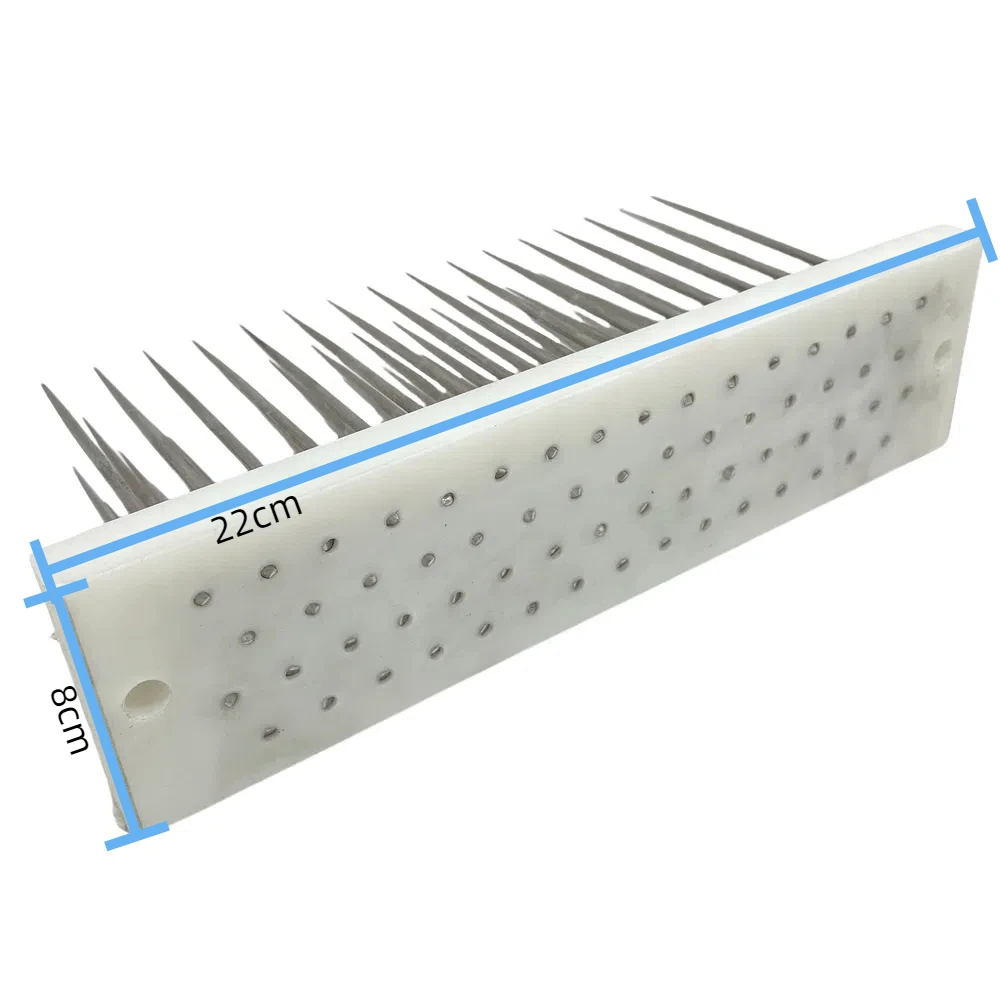 1pc 22cm White Hair hackle with 60 pcs needle for comb machine weft haaknaalden crochet locks braids hook set wigs wig agulha
