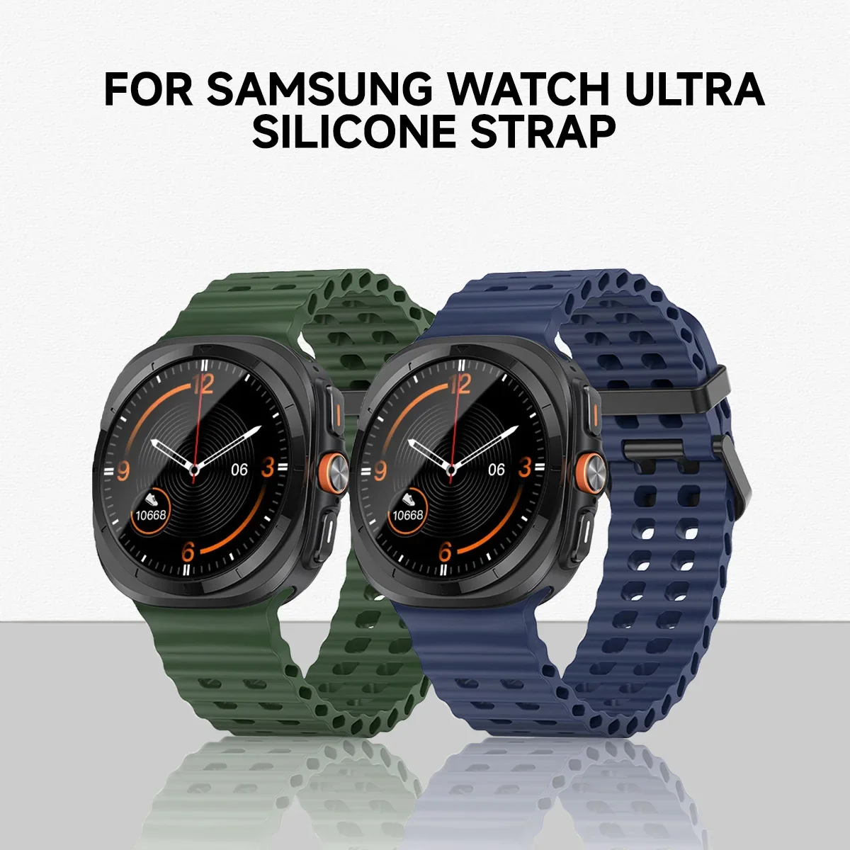 Durable Sport Silicone Bracelet for Galaxy Watch 7 Ultra - Marine Band Design