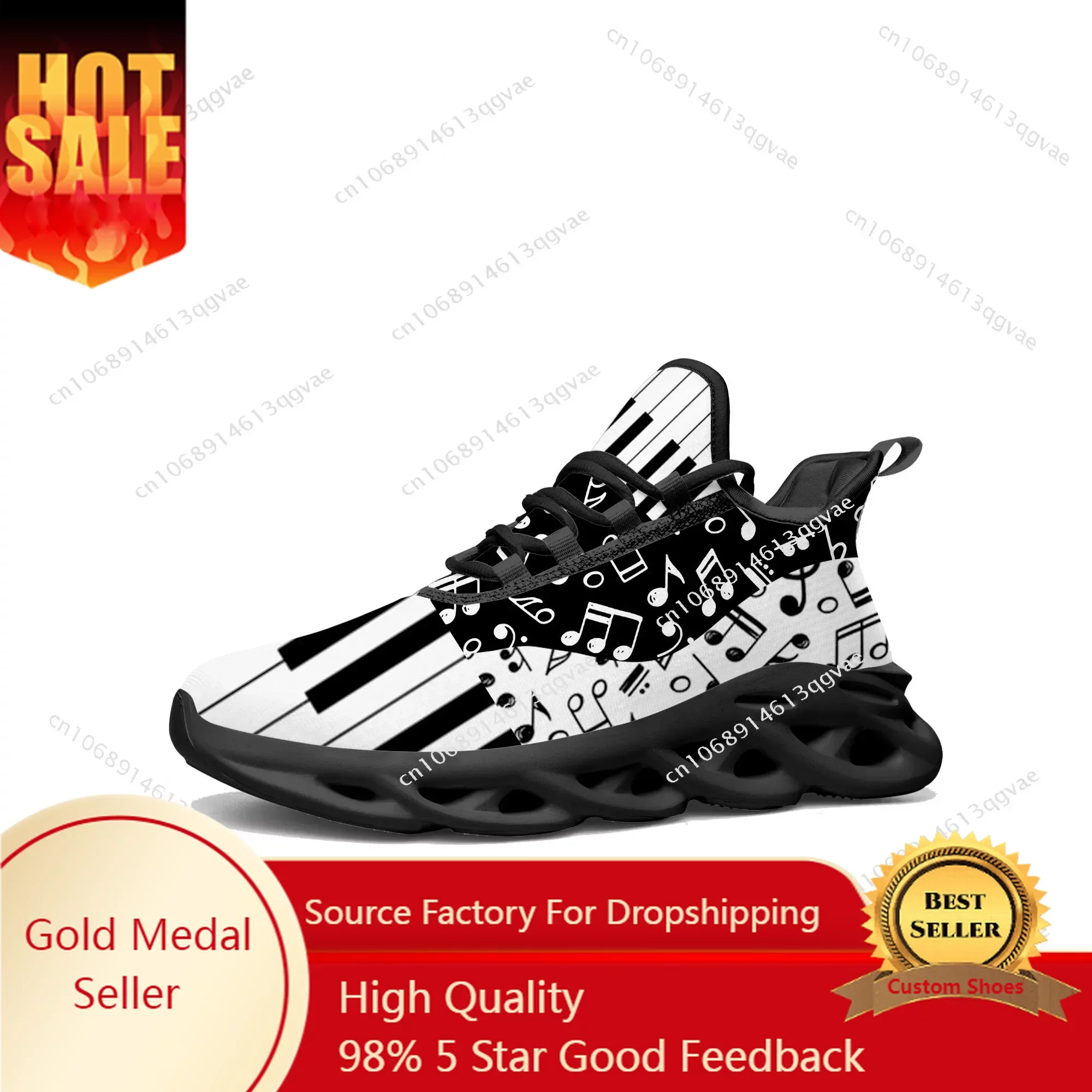 

Musical Notes Pattern Flats Sneakers Mens Womens Pop Sports Running High Quality Sneaker Lace Up Mesh Footwear Tailor-made Shoe