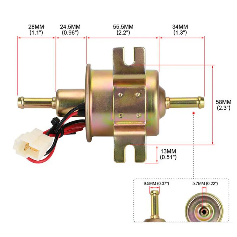 HEP-02A Niederdruck Universal Diesel Benzin Benzin Elektrische Kraftstoffpumpe DC 12V 24V Auto Motorrad TOYOTA Ford Yanmar NISSAN ATV – Detail 3