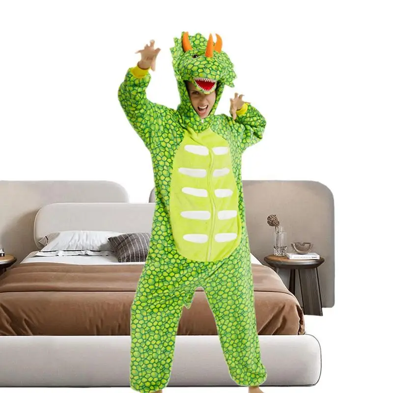 

Пижама-комбинезон унисекс, Пижама-комбинезон с капюшоном и изображением динозавра, одежда для взрослых, домашняя одежда, Комбинезоны для детей, одежда для сна для ролевых игр