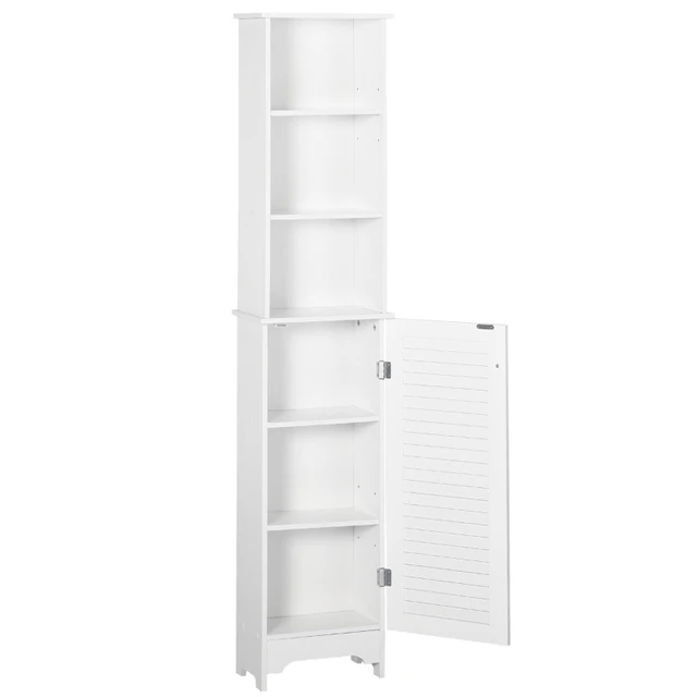 kleankin Bathroom Storage Cabinet with 3 Tier Shelf, Floor Free