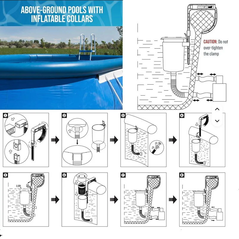 Schwimmbad-Oberflächenreiniger zur Wandmontage für Schwimmbadpflege Reinigungskorb – Detail 2