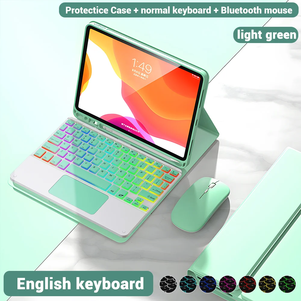 Illuminated Tablet Keyboard Case with Magnetic Attachment