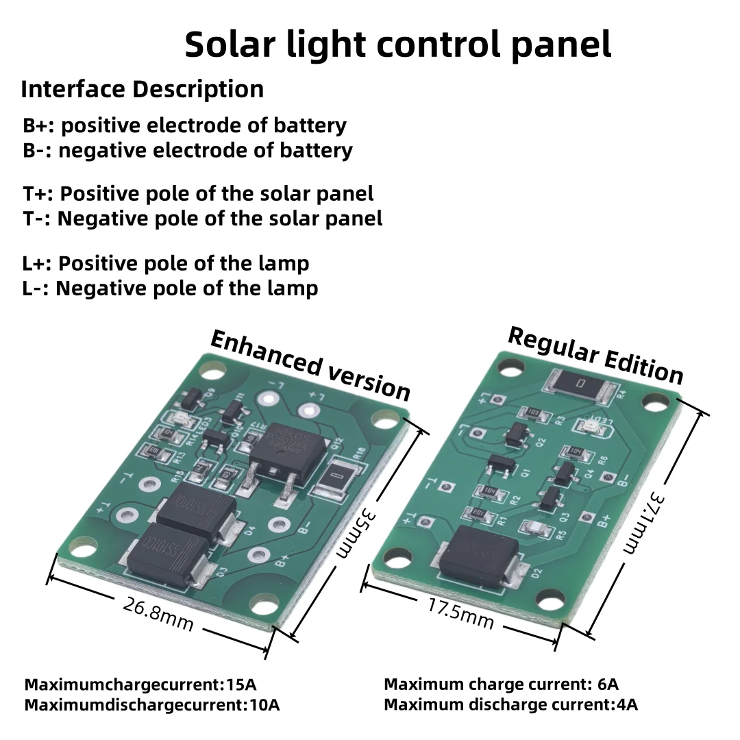Solarleuchten-Schaltkreis-Steuerplatine, Solar-Rasenlampe 3-24V Lithium-Batterie, Blei-Säure-Batterie-Lampe Automatische Steuerplatine