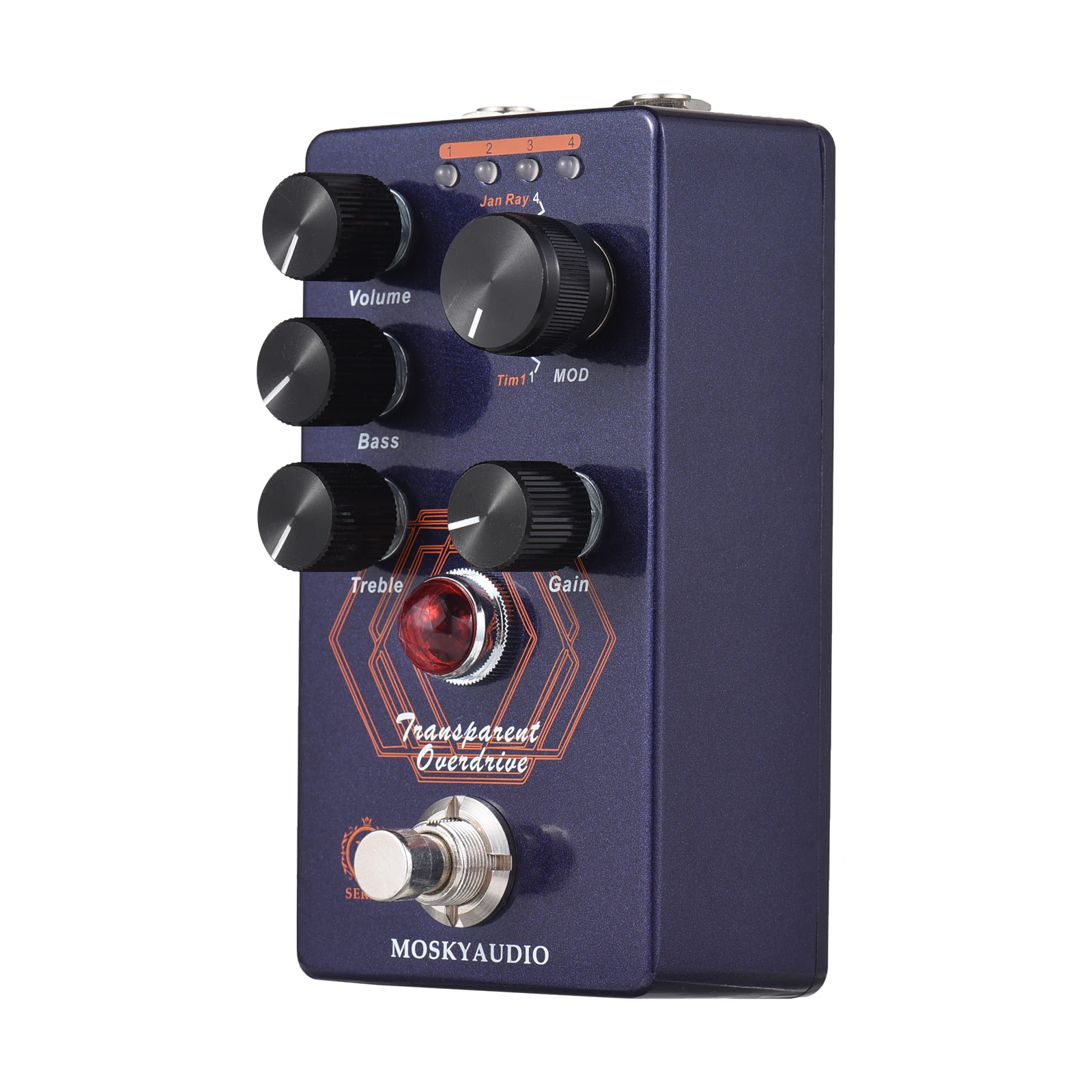 

MOSKYAudio Overdrive Guitar Effect Pedal 4 Mode Switch & Volume/Bass/Treble/Gain Controls Digital Guitar Effect Processor