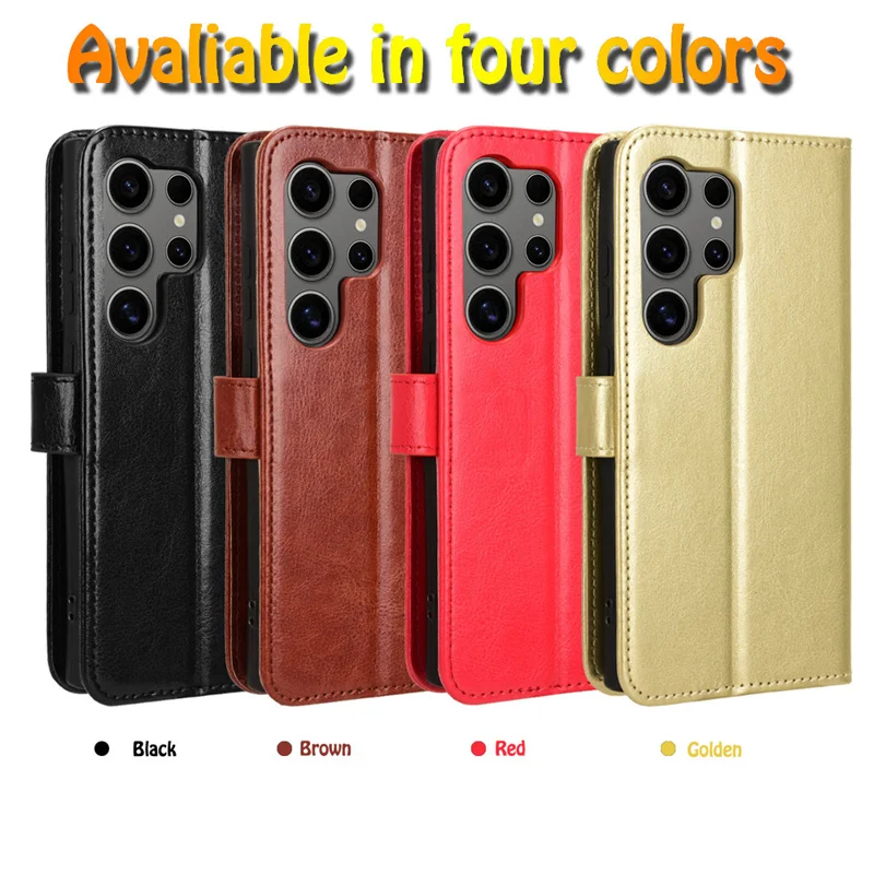 Luxury Crazy Horse Leather Case Skin for Samsung Galaxy S26 Ultra