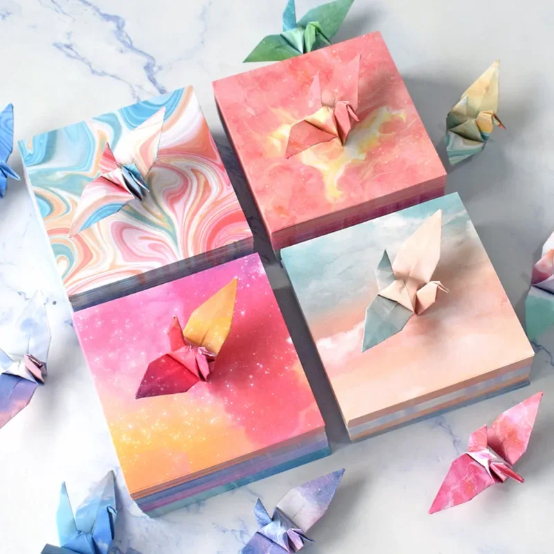 400Sheets Origami Paper Craft Folding Lucky Wish Paper Crane Craft Double Sided Folding Lucky Wish DIY Color Scrapbooking