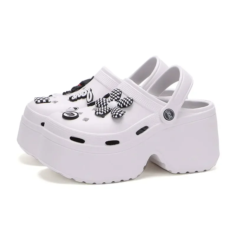 Women sandals Fashion Diy Platform Clogs Sandals Women Summer Thick Sole Wedge Slippers Woman Closed Toe Non Slip Outdoor Sandalias Mujer