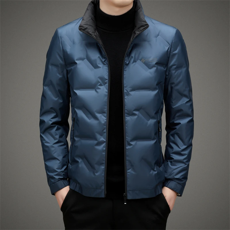 High Quality Autumn Winter White Duck Down Jackets Business Casual Solid Color Warm Puffer Coat Outwear Top Down Parkas Clothing