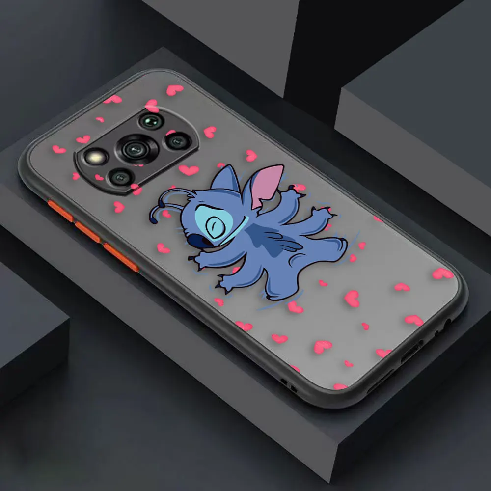 thumbnail image 1 of Matte Case for Xiaomi POCO X4 X3 X2 M4 M3 M2 F4 F3 GT F2 C40 CC9 PRO 4G 5G A3 MIX4 CIVI Case Funda Lilo & Stitch Cartoon Anime, 1 of 5