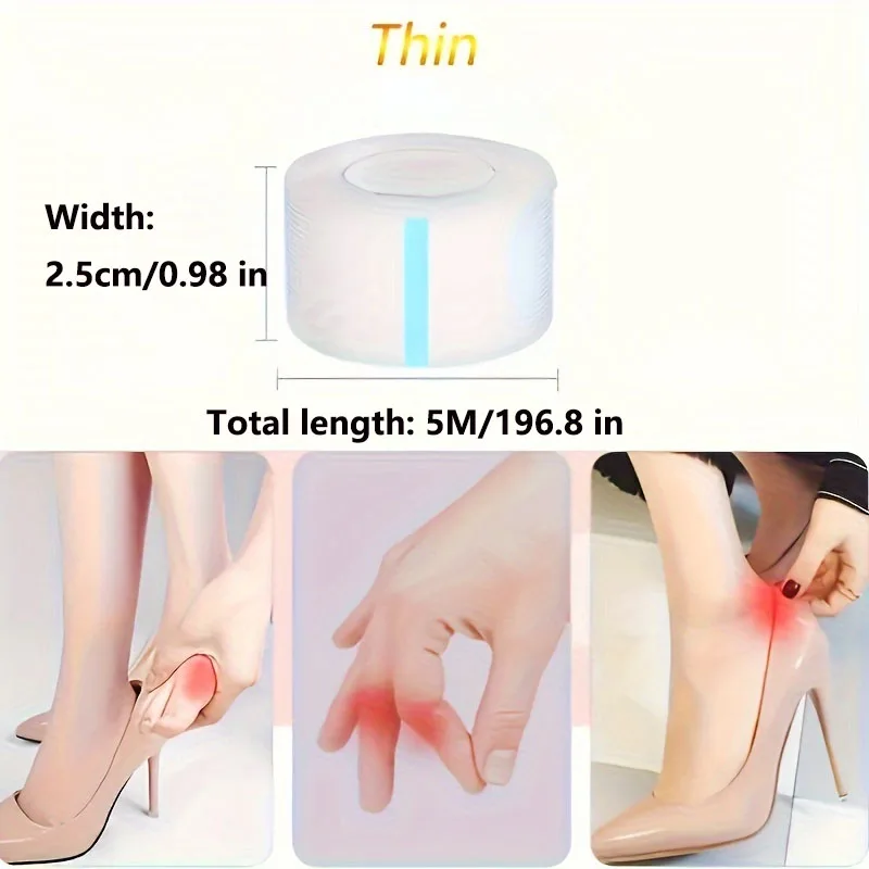 1pc 2.5x5m 보이지 않는 내마모성 테이프 붕대 의료용 석고 발 뒤꿈치 스티커 테이프 자체 접착 방수 패치 밴디드