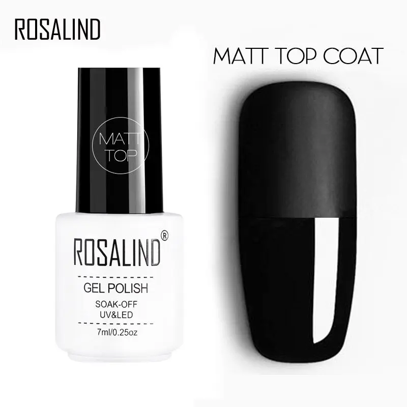 ROSALIND 7ml Top Base Matt Coat Nail Gel Polish Long Lasting Reinforce Hybrid Varnishes Nail Art Manicure Top Primer Coat UV Gel 2