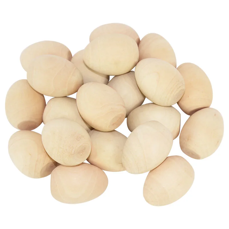 15 Uova Di Pasqua In Legno, Grandi 6x4 Cm, Bianche, Marroni E Non Verniciate, Per Decorazione E Fai Da Te